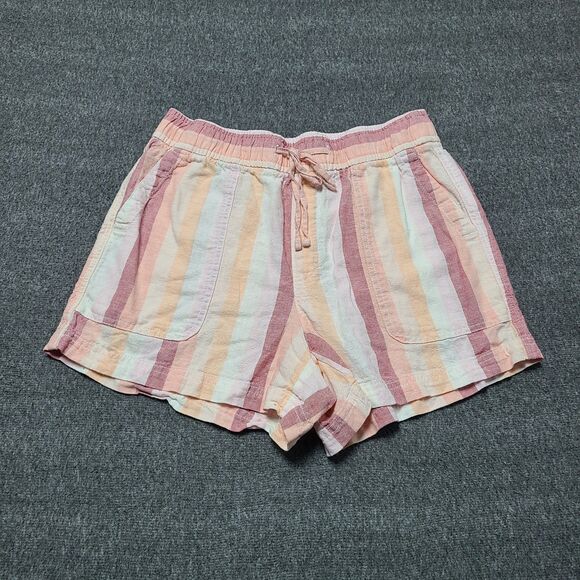 Gap Womens Shorts Small Linen Multicolor Stretch Stripe Beach Party Boho‎ - Picture 1 of 7